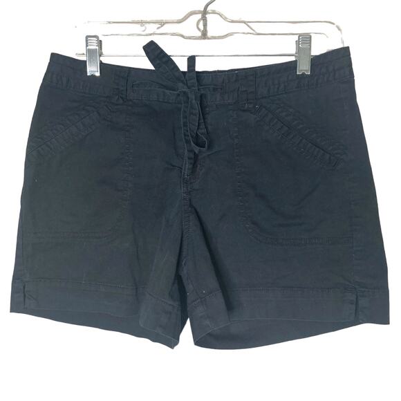 St Johns Bay Shorts Womens 6P Black Cargo Tie Front - Picture 5 of 8